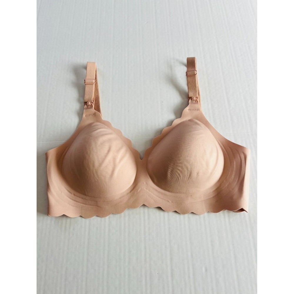 Momcozy Sz S Nude Nursing Maternity Bra Seamless Wireless Classic Jelly Strip